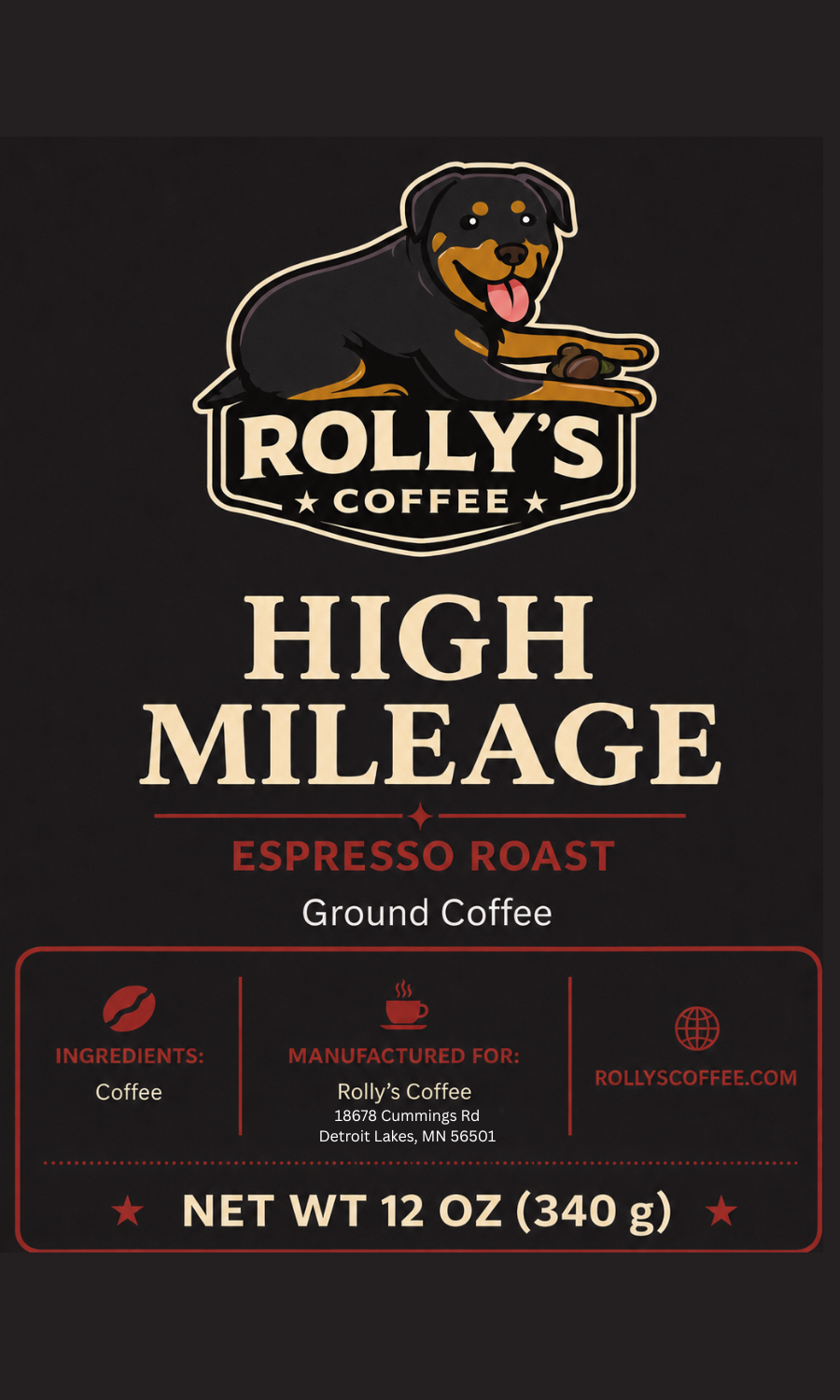 Rolly's High Mileage Roast (Esspresso Roast)
