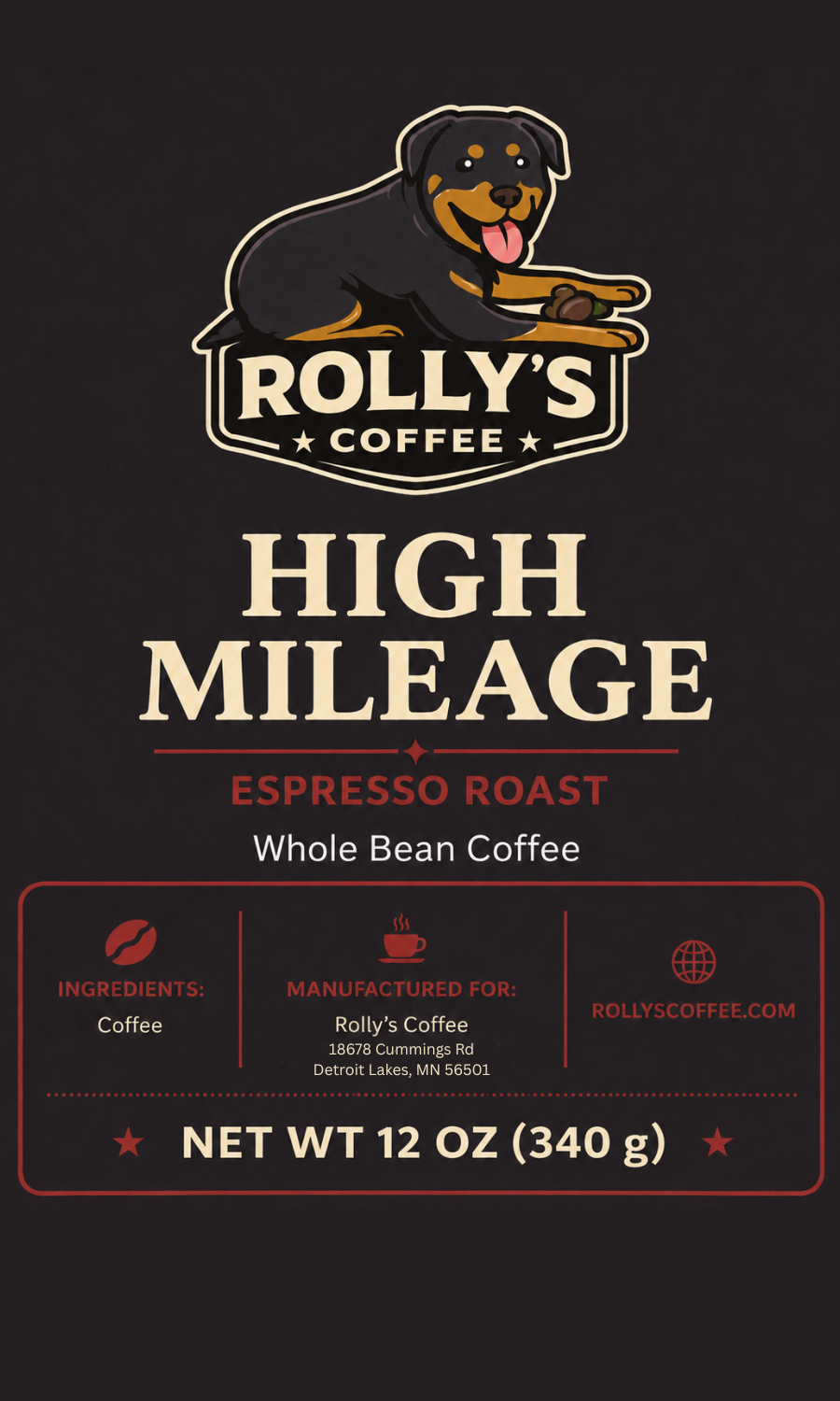 Rolly's High Mileage Roast (Esspresso Roast)